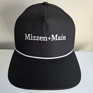 Mizzen+Main Black Solid Rope‎ Hat Snapback Baseball Cap New